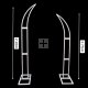 1Set 2Pcs New White Garden Arch Double Round Heavy Duty Stand