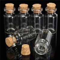 300Sets Empty Glass Storage/Display Bottle/Jar with Cork 10ml