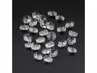 100 Clear Crystal Faceted Double-Hole Suncatcher Beads 14mm