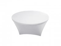 1Pc Stretch Spandex Table Cloth Round Protector Cover WHITE