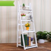 1X Wooden White 3 Tier Shelf Planter Stand Storage Plant Rack