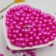 500 Fuschia Round Simulate Pearl Loose Beads 10mm