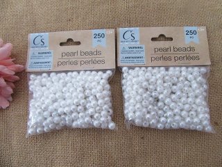 6Sheets x 250Pcs Simulate Pearl Beads Jewelry Making 8mm