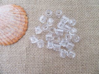 24Sheet x 60Pcs Clear Barrel Pony Beads Dreadlock Beads