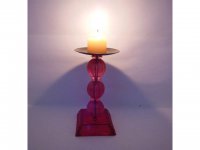 10X New Red Glass Base Metal Art Candle Holders