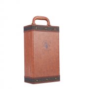 Brown PU Leather Vintage Wine Champagne Bottle Holder Gift Case