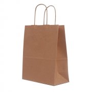 48 Bulk Kraft Paper Gift Carry Shopping Bag 21x15x8cm