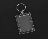 40Pcs Clear Acrylic Blank Insert Photo-Frame Key Rings 5.6x4cm