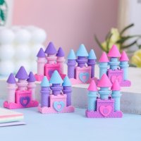 48Pcs Castle Shaped Erasers Children School Use Mixed