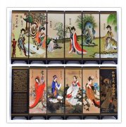 1X Mini Desktop Room Divider 6 Panel Folding Screen Decoration -