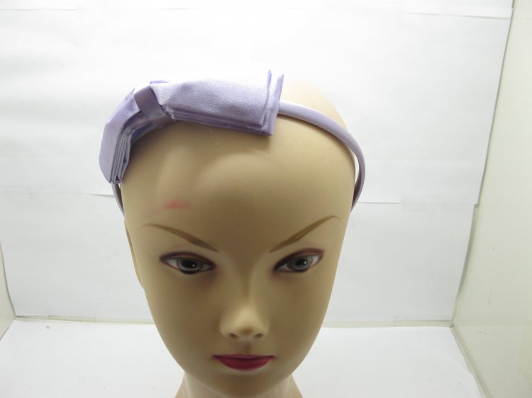 12Pcs New Light Purple Hair Band with Attached Bowknot - Click Image to Close