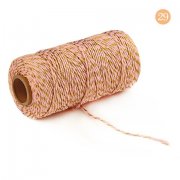 2x100Yards Pink Golden Cotton Bakers Twine String Cord Rope Craf