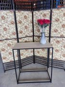 1Pc Black Metal Frame Convenience Concept Console Table