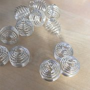 50 Nickel Color Spiral Bead Cages Pendants Findings 30x25mm Size