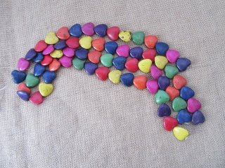 400Grams Heart Shape Gemstone Beads Mixed 24x25x8mm