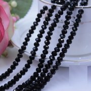 10Strand x 90Pcs Black Faceted Crystal Beads 6mm