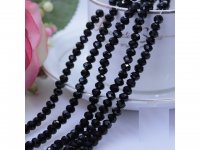 10Strand x 90Pcs Black Faceted Crystal Beads 6mm