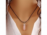 10X Rose Quartz Pendant Hexagon Prism Beads Charms for Necklace