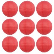 12Pcs New Plain Red Round Paper Lantern Wedding Favor 25cm