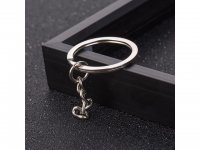 100 New Flat Round Split Keyring Key Rings 28mm Dia.