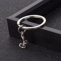 100 New Flat Round Split Keyring Key Rings 28mm Dia.