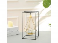 1Pc Square Nordic Style Geometric Metal Hanging Candle Holder