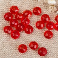 500g (2600Pcs) Rondelle Faceted Arylic Loose Bead 8mm Red