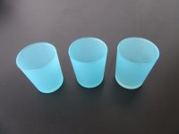 40 Frosted Glass Tea Light Holder Wedding Favor 6.5cm BLUE