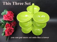 5Set Rotary Table Candy Snack Dry Fruit Holder Storage Plate