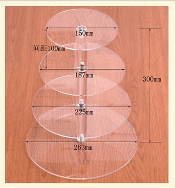 1Set 4-Tier Acrylic Round Cupcake Stand Wedding Party Event - Click Image to Close