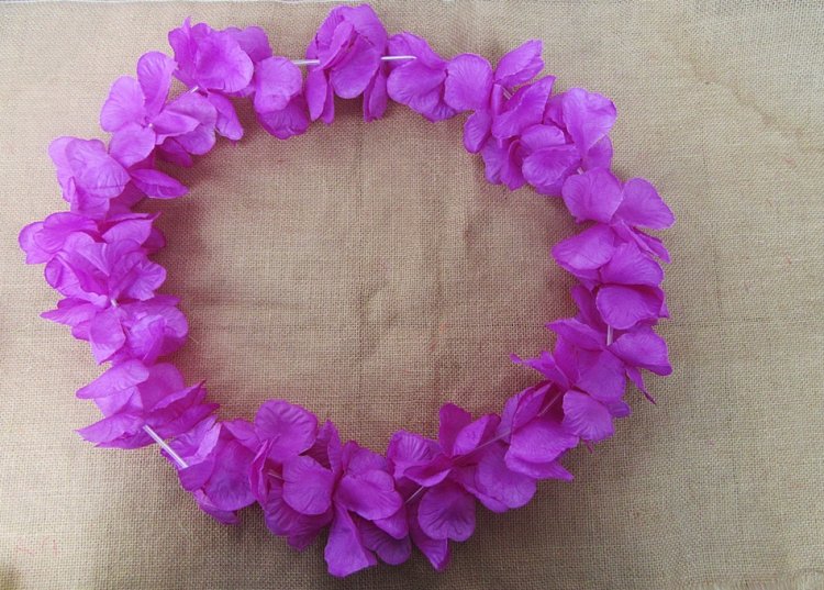 12Pcs Hawaiian Dress Party Flower Single Color Per Leis/Lei Peta - Click Image to Close