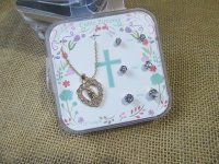 4Box Virgin Mary Butterfly Etc Charm Pendant Necklace & Earrings