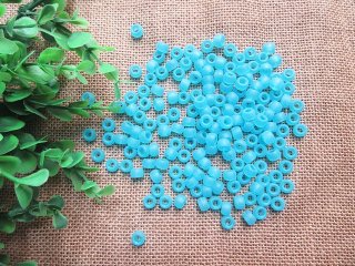 500g Forsted Cyan Barrel Pony Beads Loose Bead 8mm