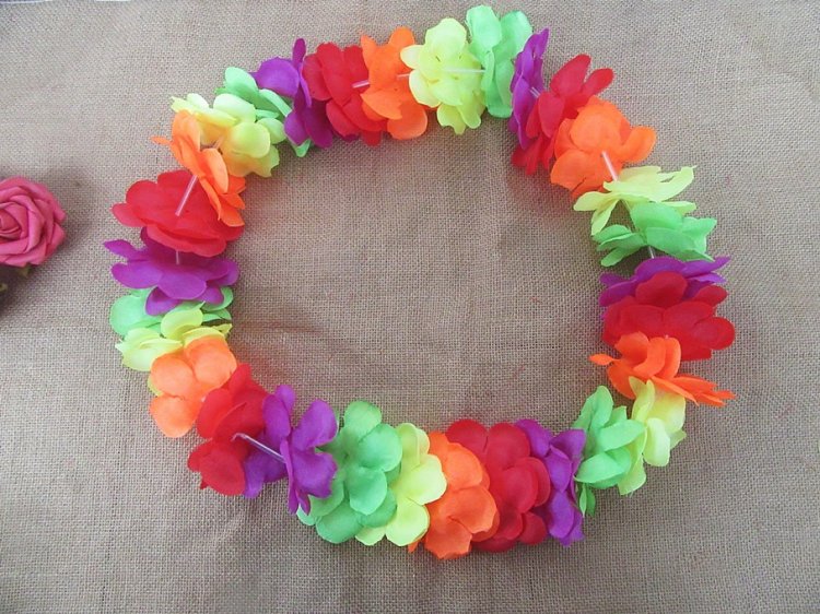 12Pcs Candy Color Hawaiian Dress Party Flower Leis/Lei Petal 8.5 - Click Image to Close