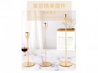 1Set 3Pcs Golden Tulip Candle Holder Candlestick Wedding Party