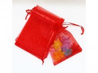 100X Red Drawstring Jewelry Gift Pouches 18x13cm