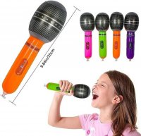 12Pcs Inflatable Pretend Microphone Rock Star Blow-up Toys