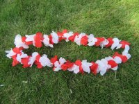 12Pcs Red & White Hawaiian Dress Party Flower Leis/Lei 52cm long