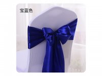 10Pcs BLUE Satin Sashes Chair Wider Bow Wedding Venue Banquet