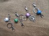 10Pcs Bell Key Chain Key Rings w/2 Swivel Clasps Mixed Color