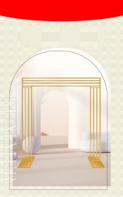 1X HQ Golden Heavy Duty Large Square Wedding Arch Backdrop