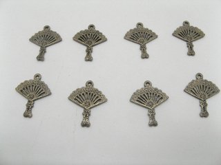 150 Antique Bronze Fans Earring Connector Links