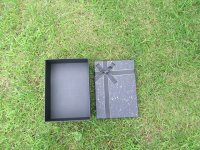 1Pc Black Gift Boxes w/Lid Bowknot Ribbon on Top 29x20.8x9cm