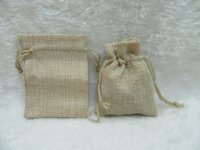 50 Hemp Drawstring Jewelry Gift Pouches 9x7cm