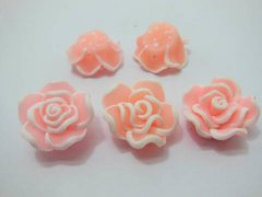 195 Peach White Fimo Rose Flower Beads Jewellery Findings 2cm 195 Peach White Fimo Rose Flower Beads Jewellery Findings 2cm