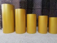 1Set x 5Pcs Golden Round Plinth Cylinder Pedestal Wedding Displa