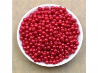 500 Red Round Simulate Pearl Loose Beads 10mm