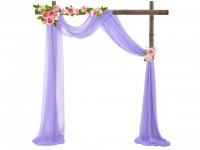 1Pc Lavender Wedding Arch Chiffon Backdrop Curtain Drapes