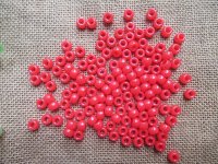 500g Hot Red Barrel Pony Beads Loose Bead 8mm