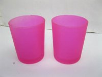 40 Frosted Glass Tea Light Holder Wedding Favor 6.5cm FUSCHIA